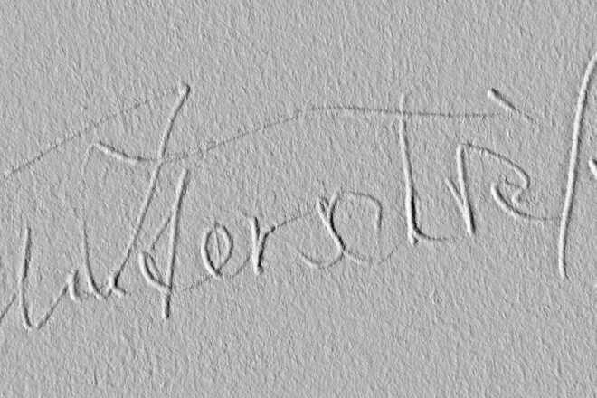 A signature captured in 3D displayed without texture. image
